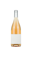 front view wine bottle isolated white background