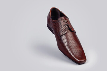 Men's formal leather Shoes isolated on gray