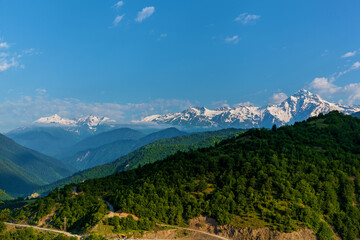 Ushguli village in the mountains