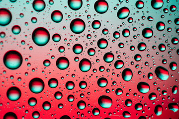 Macro water droplets with colour backgrounds 