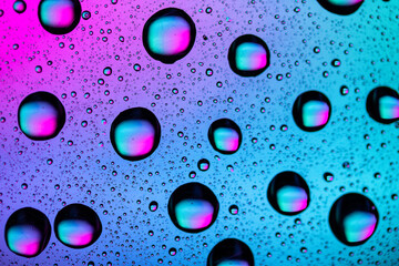 Macro water droplets with colour backgrounds 