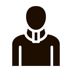 Orthopedic Cervical Collar For Neck Support glyph icon . Orthopedic And Trauma Rehabilitation, Belt And Walkers Pictogram. Medical Rehab Goods Monochrome Illustration