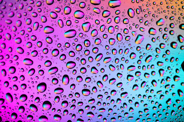 Macro water droplets with colour backgrounds 