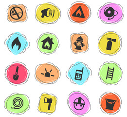 fire brigade icon set