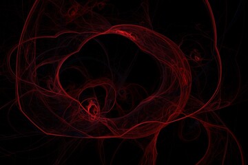 Red smoke on a black background. Space design and abstract art