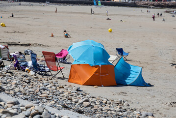 Summer beach scene in Brittany