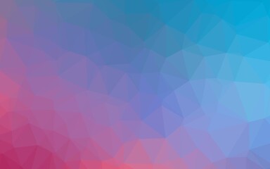 Light Blue, Red vector abstract polygonal cover. Triangular geometric sample with gradient.  Completely new design for your business.