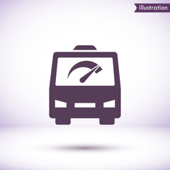 Bus  vector icon , lorem ipsum Flat design