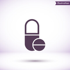 Pills  vector icon , lorem ipsum Flat design