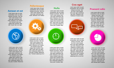 Business table with icons and place for text