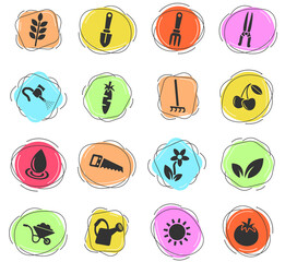 gardening icon set