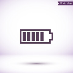 Battery vector icon , lorem ipsum Flat design