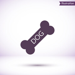 Dog bone  vector icon , lorem ipsum Flat design