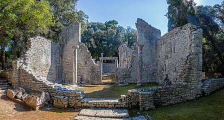 Picture of the ruins of St. Marys cathedral on the Croatian island Brijuni in summer