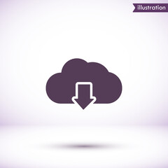  cloud download  vector icon , lorem ipsum Flat design