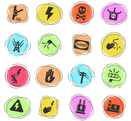 high voltage icon set