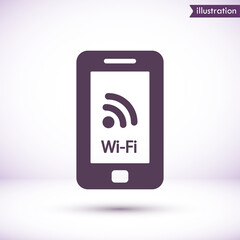 Telephone and Wi fi  vector icon  , lorem ipsum Flat design