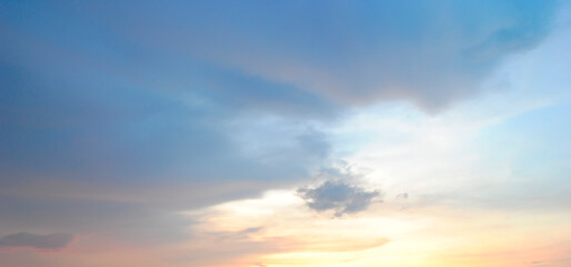 Naklejka na ściany i meble Sky background on sunset. Nature composition.