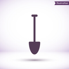 Shovel  vector icon  , lorem ipsum Flat design