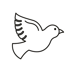 peace dove flying line style icon