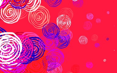 Light Blue, Red vector natural pattern with roses.