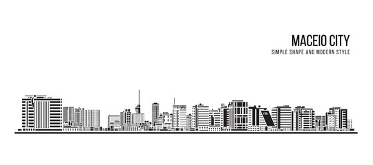 Fototapeta premium Cityscape Building Abstract shape and modern style art Vector design - Maceio city