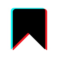 Flag in colors of popular social network, two-color flag, flat design icon