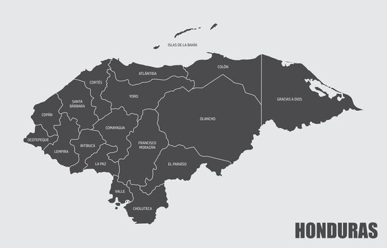 Honduras departments map