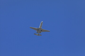 Jet aircraft on a blue sky
