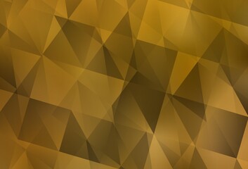Dark Yellow vector abstract polygonal template.
