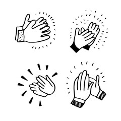 Applause hand draw on white background.vector illustration.