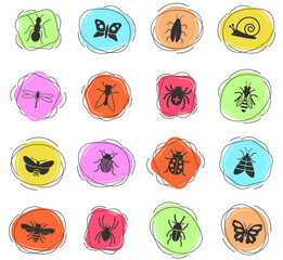 insects icon set