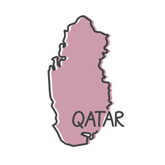 outline of Qatar map- vector illustration