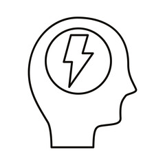 head human profile with ray power line style icon