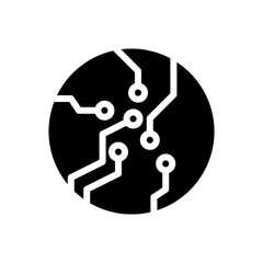 Technology icons, electronic circuit board vector isolated on white background
