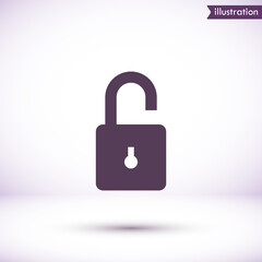 Lock vector icon , lorem ipsum Flat design