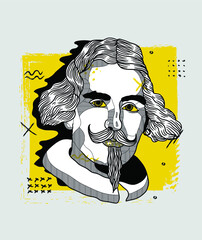 Creative geometric yellow style.  Diego Velazquez.