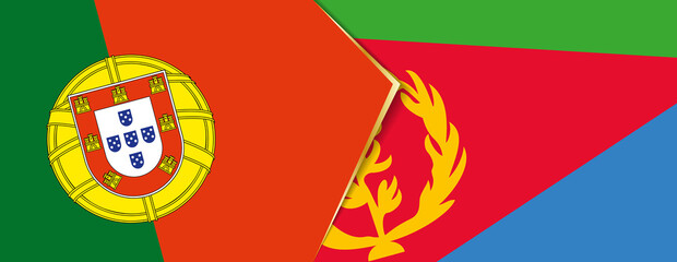Portugal and Eritrea flags, two vector flags.