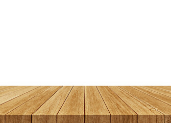 wooden table isolate on white background.