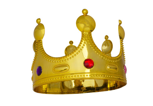 Gold King Crown Isolated On White Background