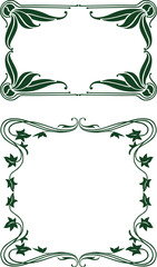 Vector vintage floral frames in sart nouveau style