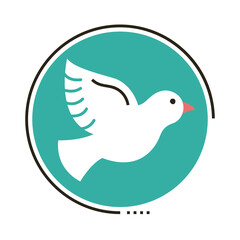 peace dove flying line and fill style icon