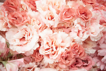 spring texture tender pink artificial flowers close-up