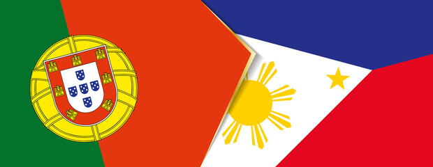 Portugal and Philippines flags, two vector flags.