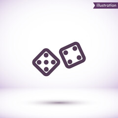 Dice  vector icon  , lorem ipsum Flat design