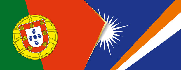 Portugal and Marshall Islands flags, two vector flags.