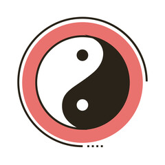 yin yang symbol line and fill style icon