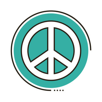 peace symbol line and fill style icon