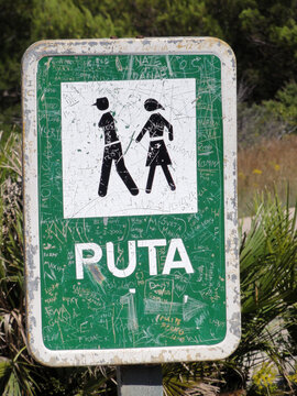 Strange / weird spanish panel ("PUTA")