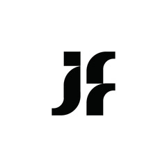 vector logo J alphabet JF icon black and white illustration 